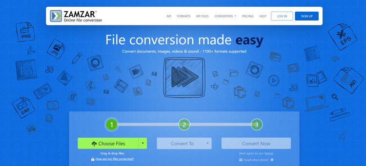 パワーポイント動画圧縮におすすめのサイト- Zamzar 