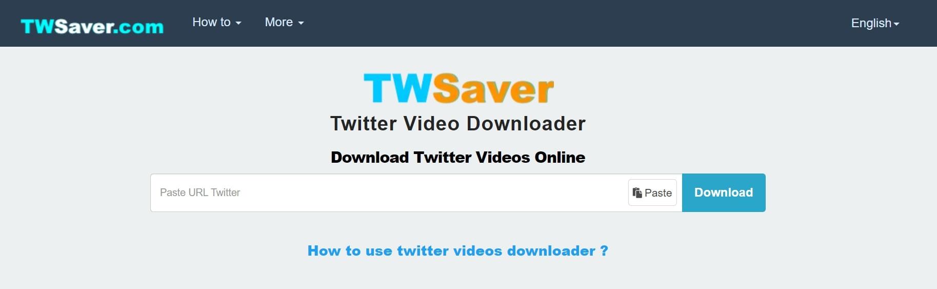 TWSAVERでTwitter(X)動画URLを入力する画面